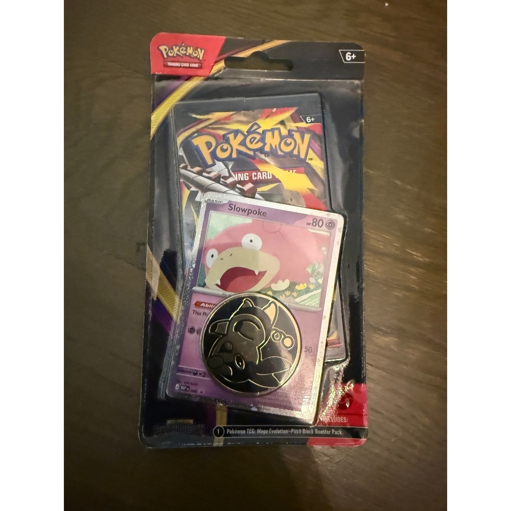 Pokemon TCG Mega Evolution Pitch Black Blister Pack Slowpoke Promo Snorlax Coin